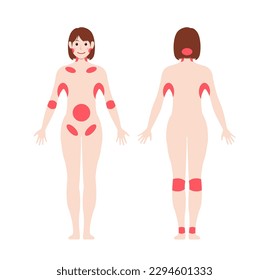 Locations of major lymph nodes vector illustration ( no text )