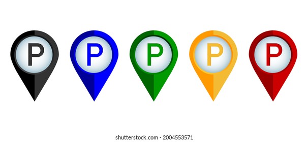 Locations markers. Pin locator vector illustration set template