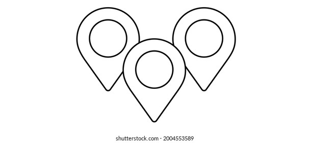Locations markers. Pin locator vector illustration set template
