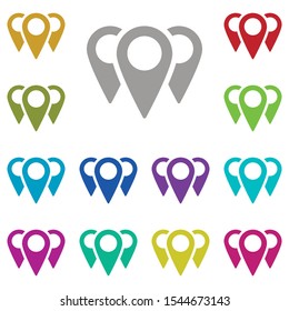 Locations multi color icon. Simple glyph, flat vector of location icons for ui and ux, website or mobile application
