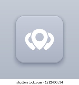 Locations, navigation button, best vector on a gray background