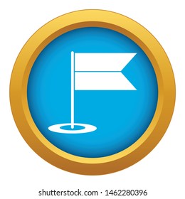 Locator flag icon blue vector isolated on white background for any design