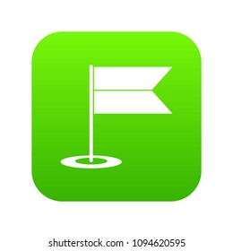 Locator flag icon digital green for any design isolated on white vector illustration