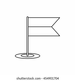 Locator flag icon in outline style isolated vector illustration