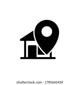 diseño de estilo de glifo de icono de localización