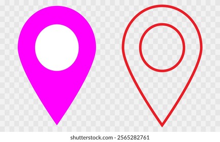 locator icon, map pin vector logo template, symbol sign isolated on transparent background, Map Pin, Place, Location, Address, location icon. Vector map pin, red pin eps10