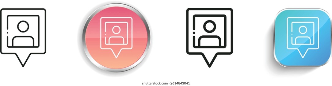 locator icon. Thin Linear, Regular and Button Style Design Isolated On White Background