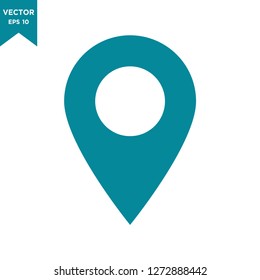 locator icon in trendy flat design, map pin icon
