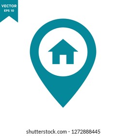 locator icon in trendy flat design, map pin icon