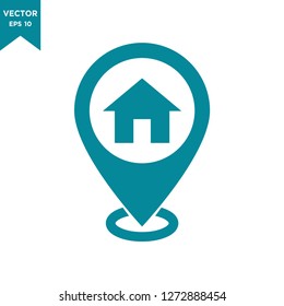 locator icon in trendy flat design, map pin icon