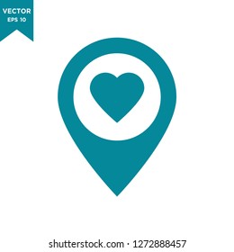 locator icon in trendy flat design, map pin icon