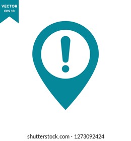 locator icon in trendy flat style, map pin icon
