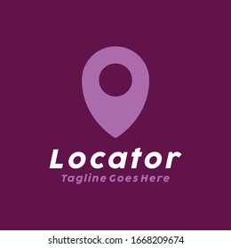 Locator Logo Design mit flachem Konzept von app Symbol und Pin Symbol Vektorillustration.