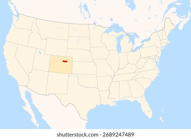 Mapa de ubicación del condado de Adams (Colorado, Estados Unidos) que muestra el estado estadounidense contiguo con el condado destacado