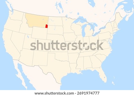 Locator Map of the County Carter (Montana, US) showing the Contiguous United States with the highlighted County