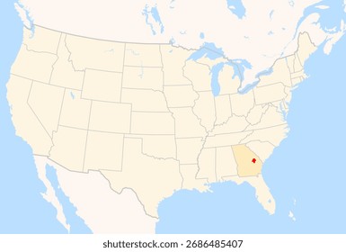 Mapa de ubicación del condado de Emanuel (Georgia, Estados Unidos) que muestra el condado de Emanuel en Estados Unidos