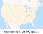 Locator Map of the County Spencer (Kentucky, US) showing the Contiguous United States with the highlighted County