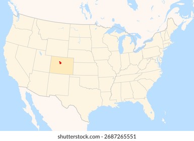 Locator Map of the County Summit (Colorado, US) showing the Contiguous United States with the highlighted County