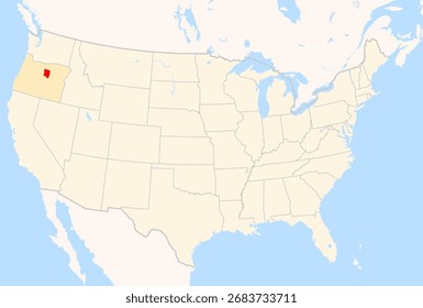 Mapa do localizador de County Wheeler (Oregon, EUA) mostrando os Estados Unidos contíguos com o Condado destacado