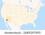 Locator Map of the County Yuma (Arizona, US) showing the Contiguous United States with the highlighted County