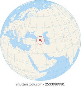 Mapa do localizador mostrando a localização da Armênia