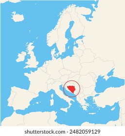 Locator map showing the location of Bosnia and Herzegovina