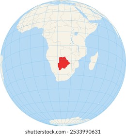 Mapa do localizador mostrando a localização de Botsuana