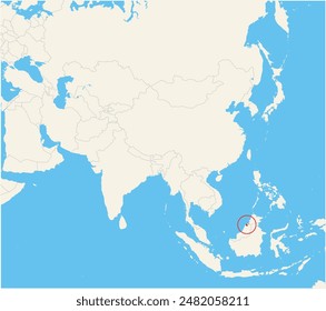 Locator map showing the location of Brunei