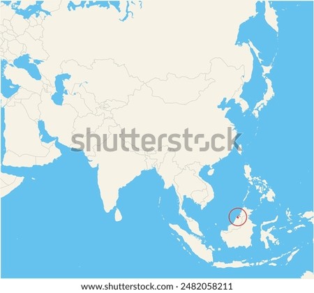Locator map showing the location of Brunei
