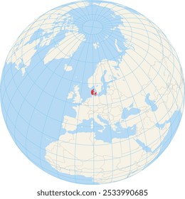 Locator map showing the location of Denmark