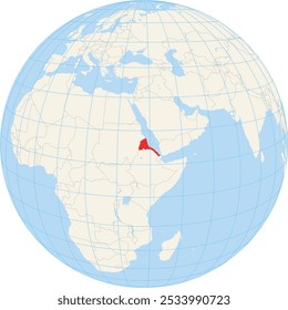 Mapa de ubicación que muestra la ubicación de Eritrea