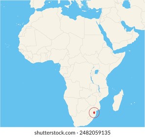 Locator map showing the location of Eswatini