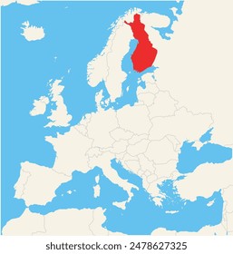 Locator map showing the location of Finland