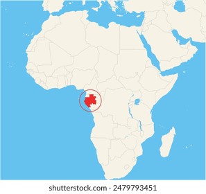 Locator map showing the location of Gabon