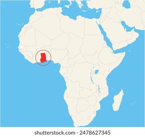 Locator map showing the location of Ghana