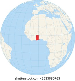 Locator Karte zeigt die Lage von Ghana