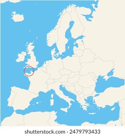 Locator map showing the location of Guernsey