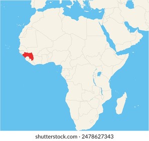 Mapa de ubicación que muestra la ubicación de Guinea