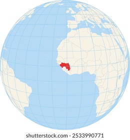 Locator map showing the location of Guinea