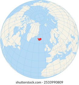 Mapa de localización que muestra la ubicación de Islandia