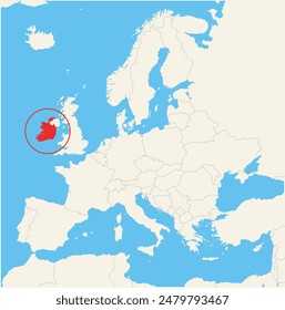 Locator map showing the location of Ireland