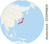Locator map showing the location of Japan