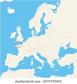 Mapa de localización que muestra la ubicación de Jersey