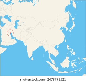 Locator map showing the location of Kuwait