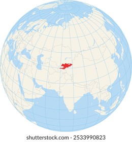 Mapa do localizador mostrando a localização do Quirguistão