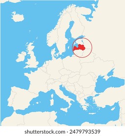 Locator map showing the location of Latvia