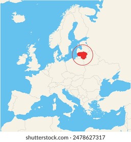 Locator map showing the location of Lithuania