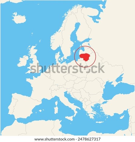 Locator map showing the location of Lithuania