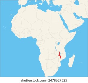 Locator map showing the location of Malawi