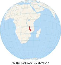 Locator map showing the location of Malawi